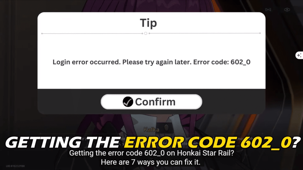 Honkai Star Rail Error Code 602.0